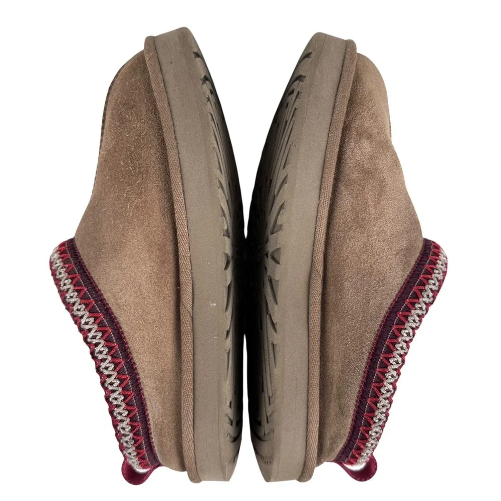 UGG Tasman Slip On Kids Sz 3 Chestnut Suede Sheepskin Casual Clog Slipper